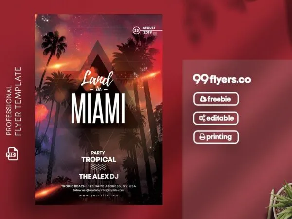 Tropical Club Events and Party Flyer Template 1