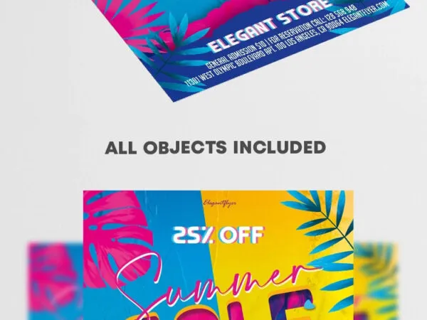 Tropical Colorful Summer Sale Flyer Template 1