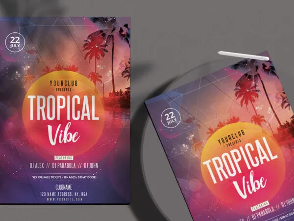Tropical Concert and Club Events Flyer Template 1