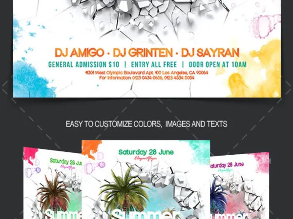 Tropical Creative Summer Weekend Flyer Template 1
