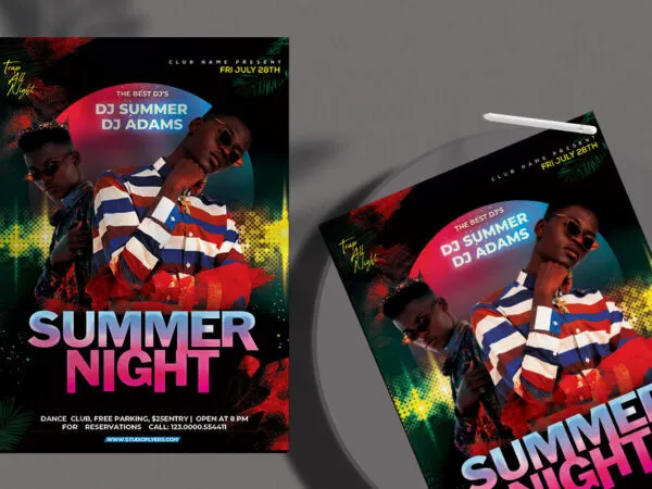 Tropical Futuristic DJ Music Event Flyer Template 1