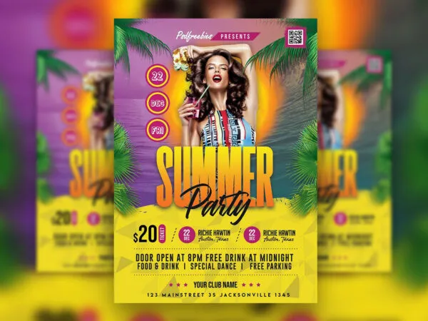 Tropical Night Party Flyer Template 1
