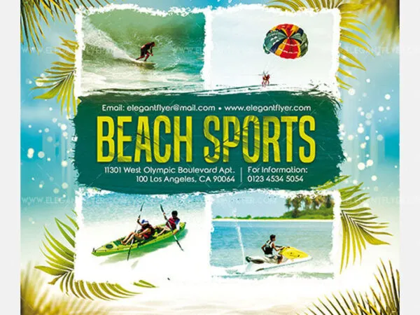 Tropical Photo Beach Sports Flyer Template 1
