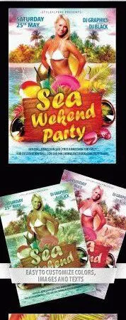 Tropical Playful Beach Party Flyer Template 1