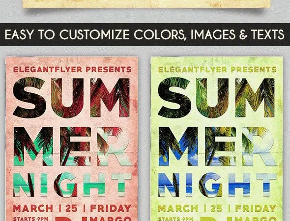 Tropical Summer Beach Party Flyer and Facebook Cover Template 1