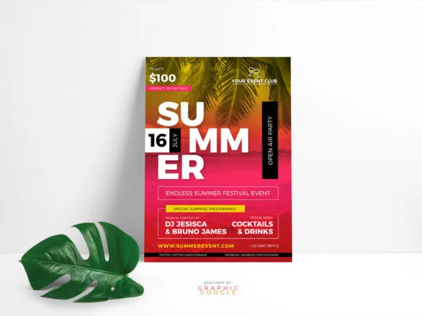 Tropical Summer Event Flyer Template 1