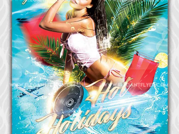 Tropical Summer Holiday Party Flyer Template 1
