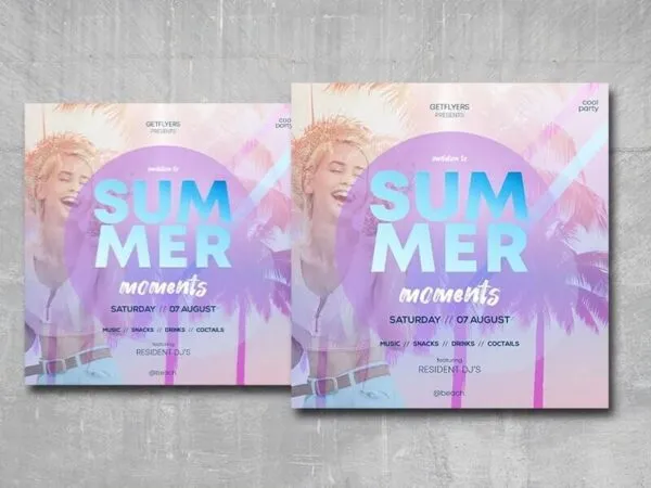 Tropical Summer Moments Instagram Post Template 1