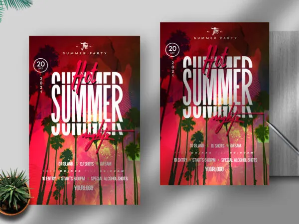 Tropical Summer Nights Flyer Template 1