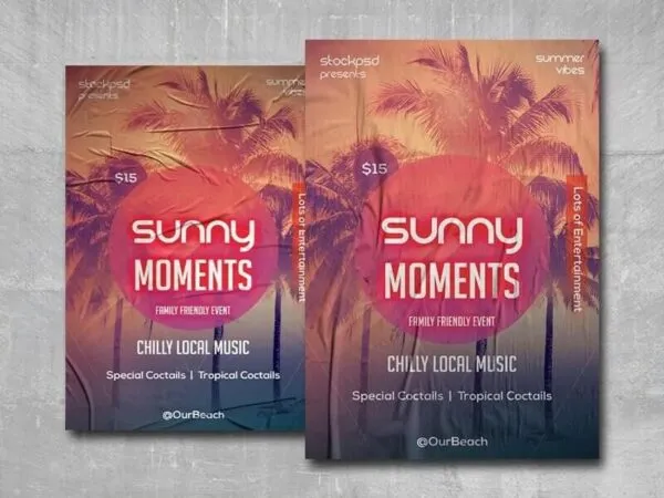 Tropical Sunny Moments Event Flyer Template 1
