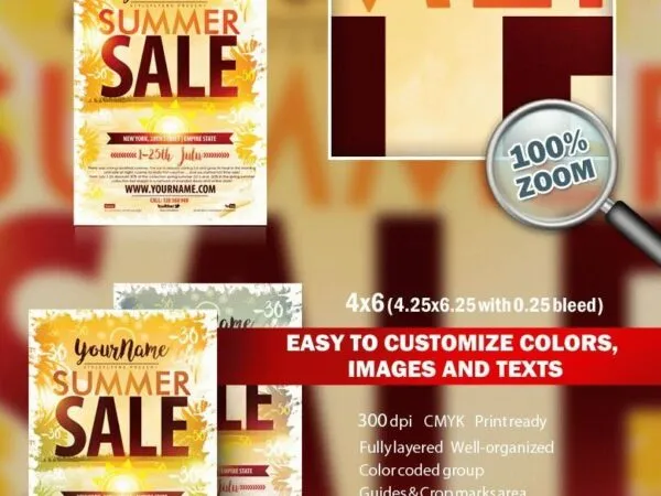 Tropical Sunrise Summer Sale Flyer Template 1