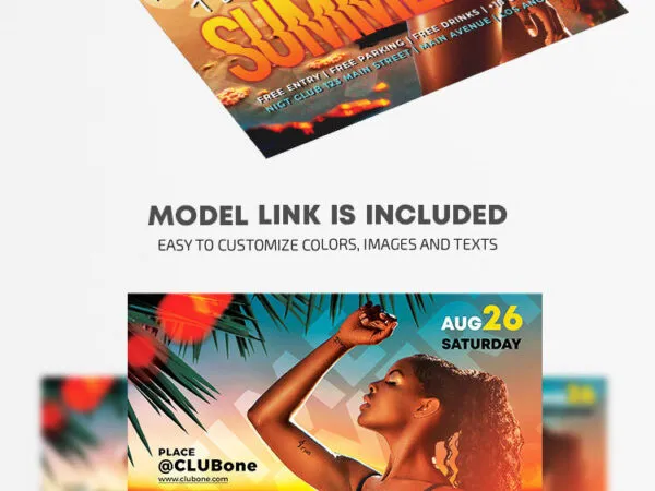 Tropical Sunset Beach Party Flyer Template 1