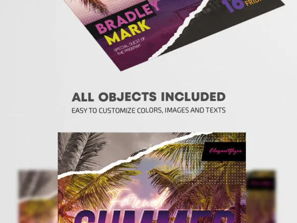 Tropical Sunset Summer Party Flyer Template 1