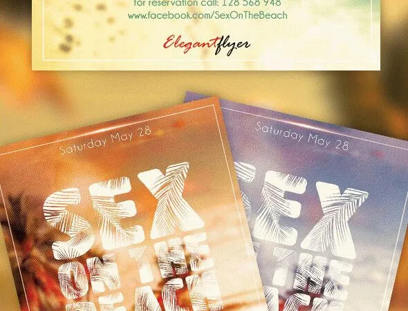 Tropical Vintage Beach Party Flyer Template 1