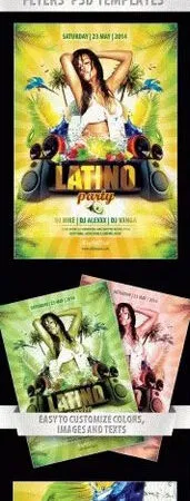 Tropical and Creative Latino Party Flyer Template 1