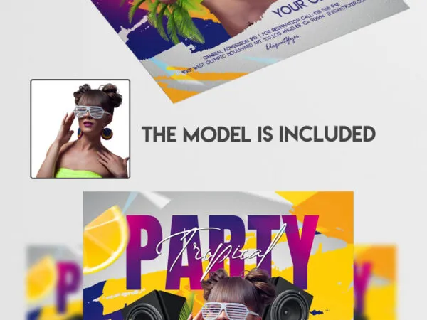 Tropical and Creative Party Flyer Template 1