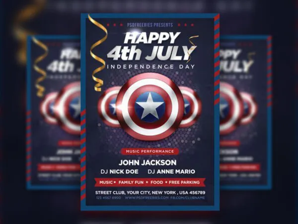 Two Border 4th of July Flyer Templates 1