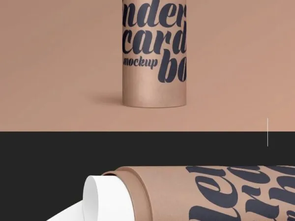 Two Cardboard Cylinder Mockups 1