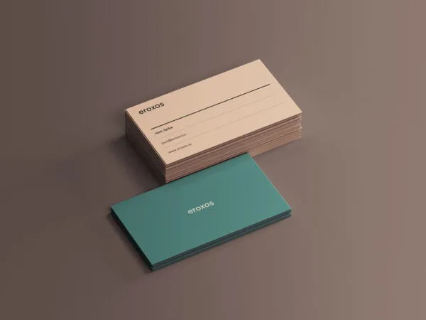 Two Classic Business Cards Back and Front View Mockup 1