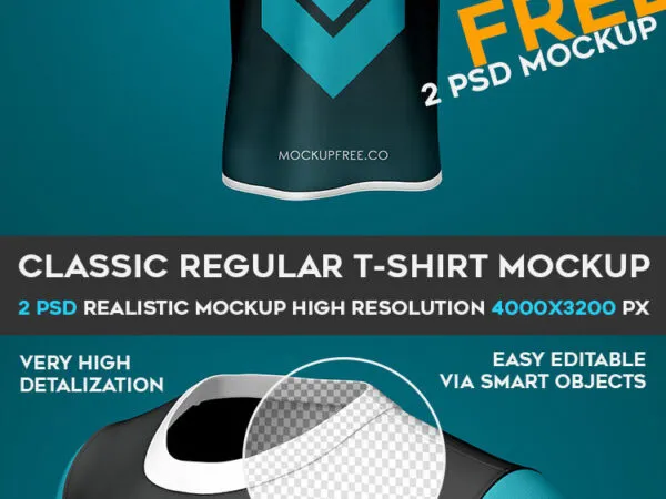 Two Classic Regular Round Neck T Shirt Mockups 1