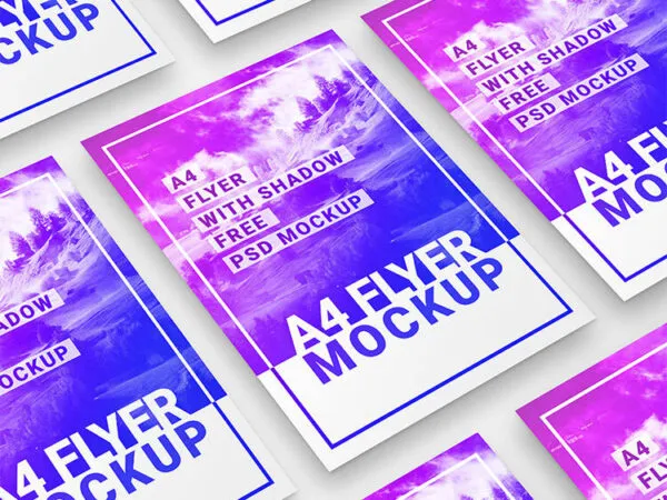 Two Clean A4 Flyer Grid Mockups 1