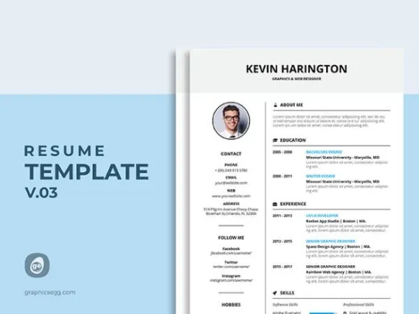 Two Clean Resume Templates 1