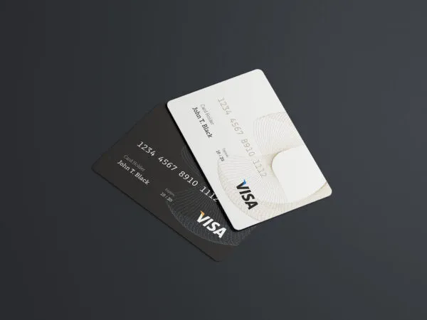 Two Credit Cards Mockup In Different Colors 1