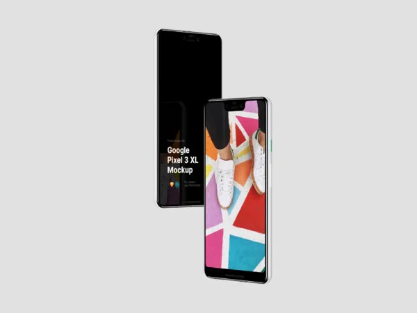 Two Floating Google Pixel 3 XL Mockup 1