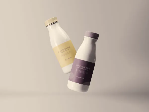 Two Floating Plastic Bottles Mockup 1 1