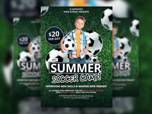 Two Flyer Templates Featuring Summer and Soccer Camp 1