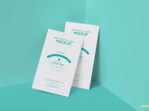 Two Front View Business Cards Mockup 1