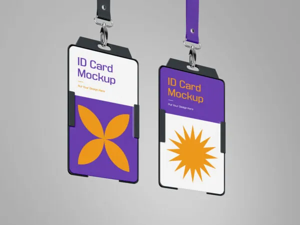 Two ID Cards Hanging Mockup 1