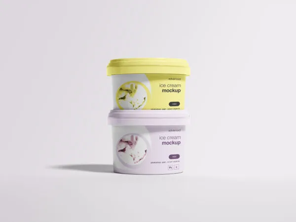 Two Ice Cream Packages Above Each Other Mockup 1