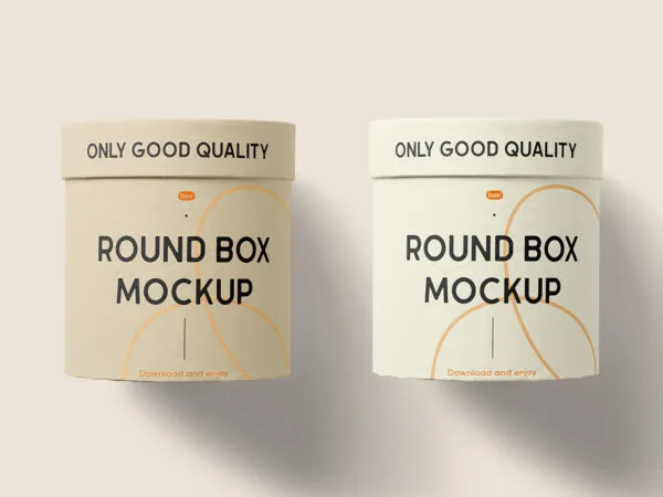 Two Laid Down Tube Boxes Mockup in Top View 1