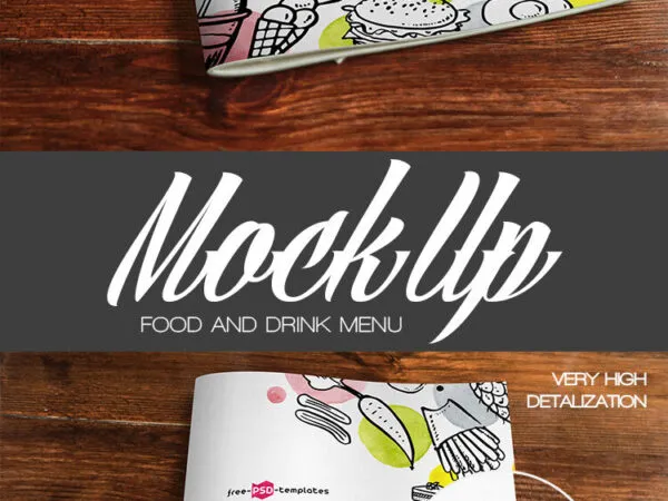 Two Menu Mockups on a Wooden Table 1