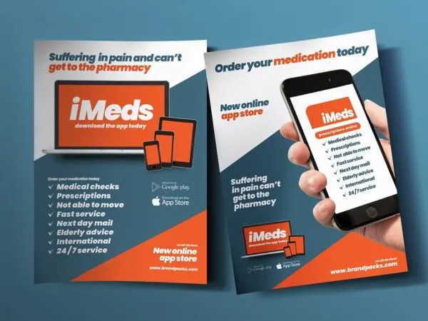 Two Mobile App Poster Templates Featuring a Mobile Screen 1