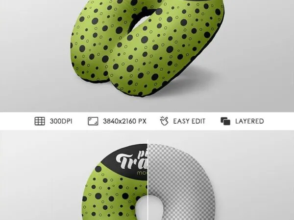 Two Mockups Featuring a High Quality Travel Pillow 1