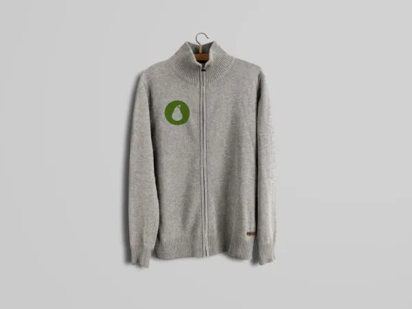 Two Mockups Showcasing Zipped up and Turtleneck Sweaters on Cloth Hangers 1