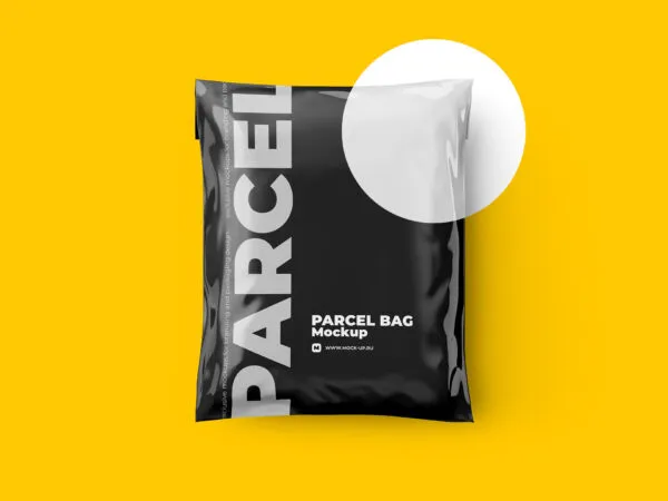Two Mockups Showing Front View of Rustling Shipping Bags 1