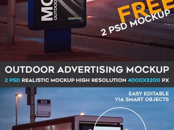 Two Mockups of Outdoor Advertising Billboards 1