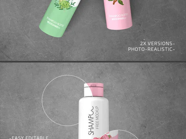 Two Mockups of Shampoo Bottles Packaging 1