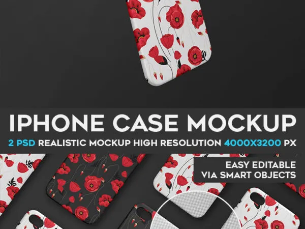 Two Mockups of iPhone Cases in Different Views 1