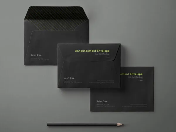 Two Modern Envelope Mockup Set 1