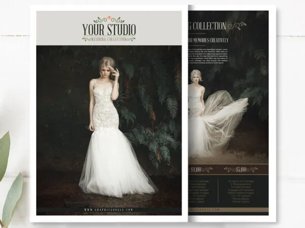 Two Modern Wedding Photography Price List Flyer Templates 1