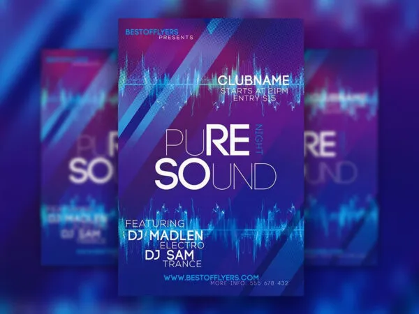 Two Modern and Electric Night Club Flyer Templates Plus a Facebook Cover 1