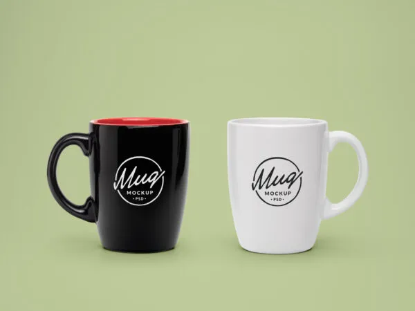 Two Mugs Mockup in Black and White 1 1