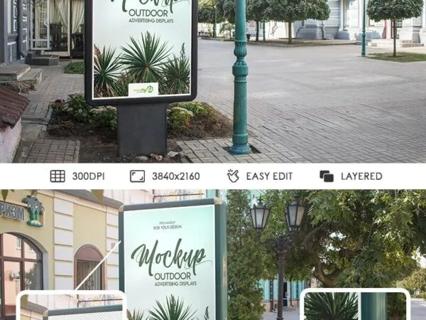 Two Outdoor Standing Stands Mockups 1