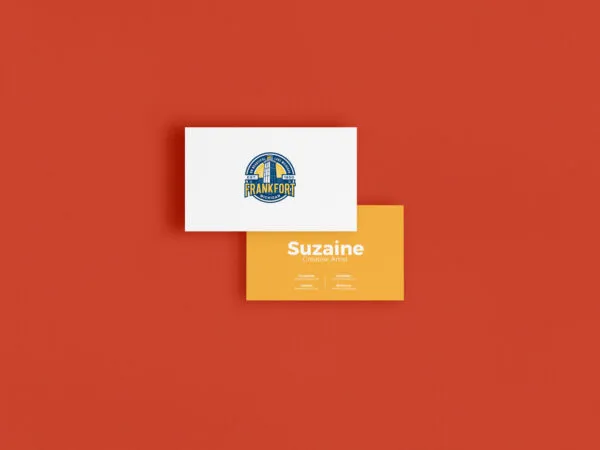 Two Overlapping Business Cards in the Center Mockup 1