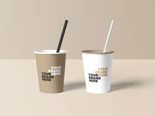 Two Paper Cups Mockup 1