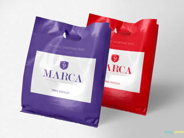 Two Plastic Shopping Bag Mockups 1